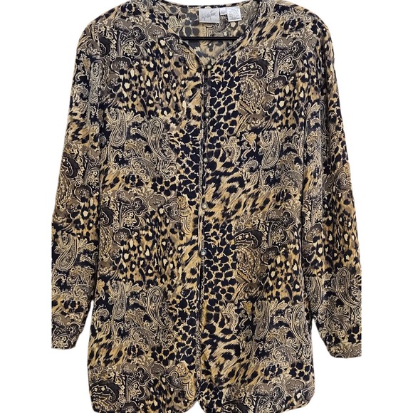 Jacqueline Ferrar Vintage 80's 100% Silk Tunic Blouse Size 12 - Picture 1 of 9